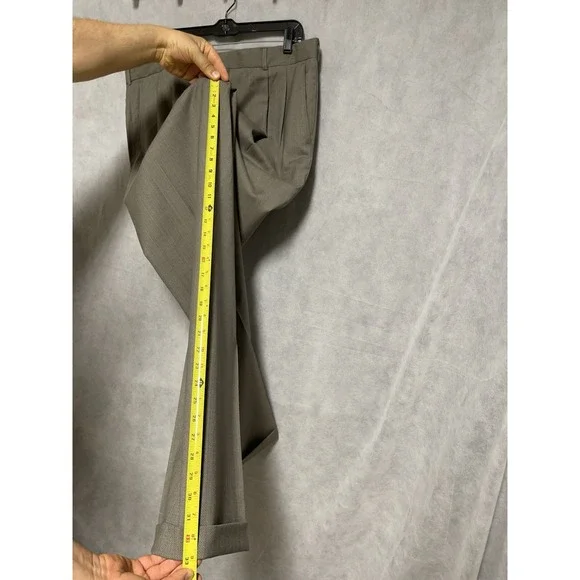 Oscar De Le Renta Suit Men 44L Double Breasted Plaid Flannel Wool 38X33 P Luxury - Picture 13 of 15